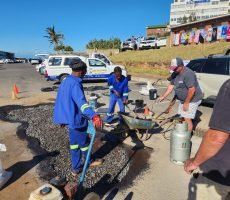 Pothole Repairs at Scottburgh Main Beach Parking Area